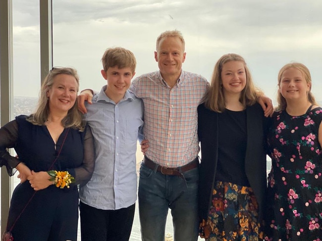 Richard Scolyer and his family. Wife Katie, son Matthew, Richard, and daughters Emily and Lucy. Picture: Supplied