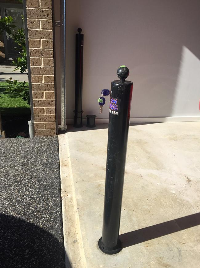 Bollards have been installed at homes in Melbourne to protect against car theft.