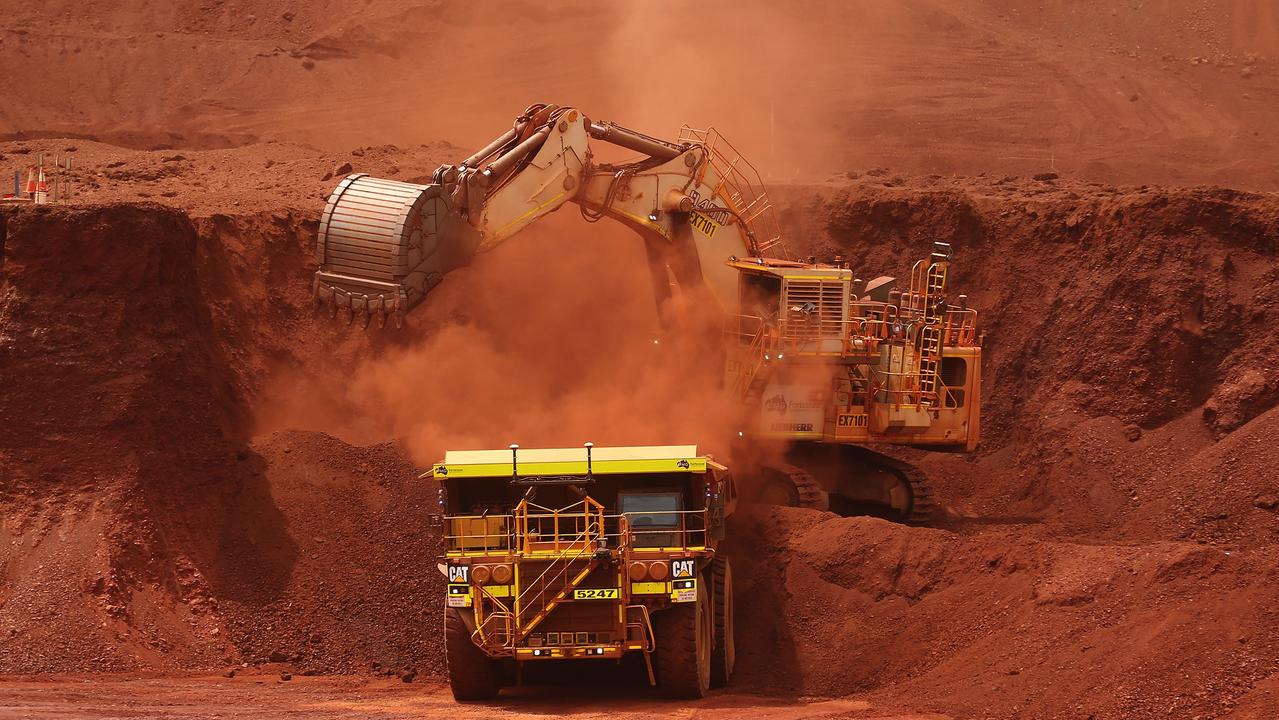 BHP rose 0.1 per cent to $52.46, Rio Tinto climbed 0.3 per cent to $120.66, Fortescue Metals jumped 3 per cent to $21.70 and Champion Iron rose 3.2 per cent to $8.06 in a strong day for bulk metals miners. Picture: Brendon Thorne / Bloomberg via Getty Images