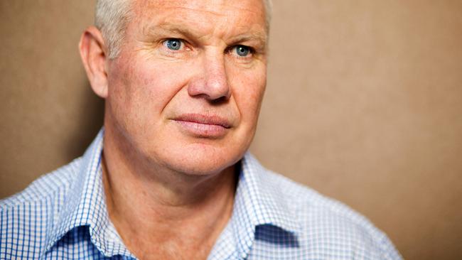 Danny Frawley speaks with Hamish McLachlan. Picture: Mark Stewart