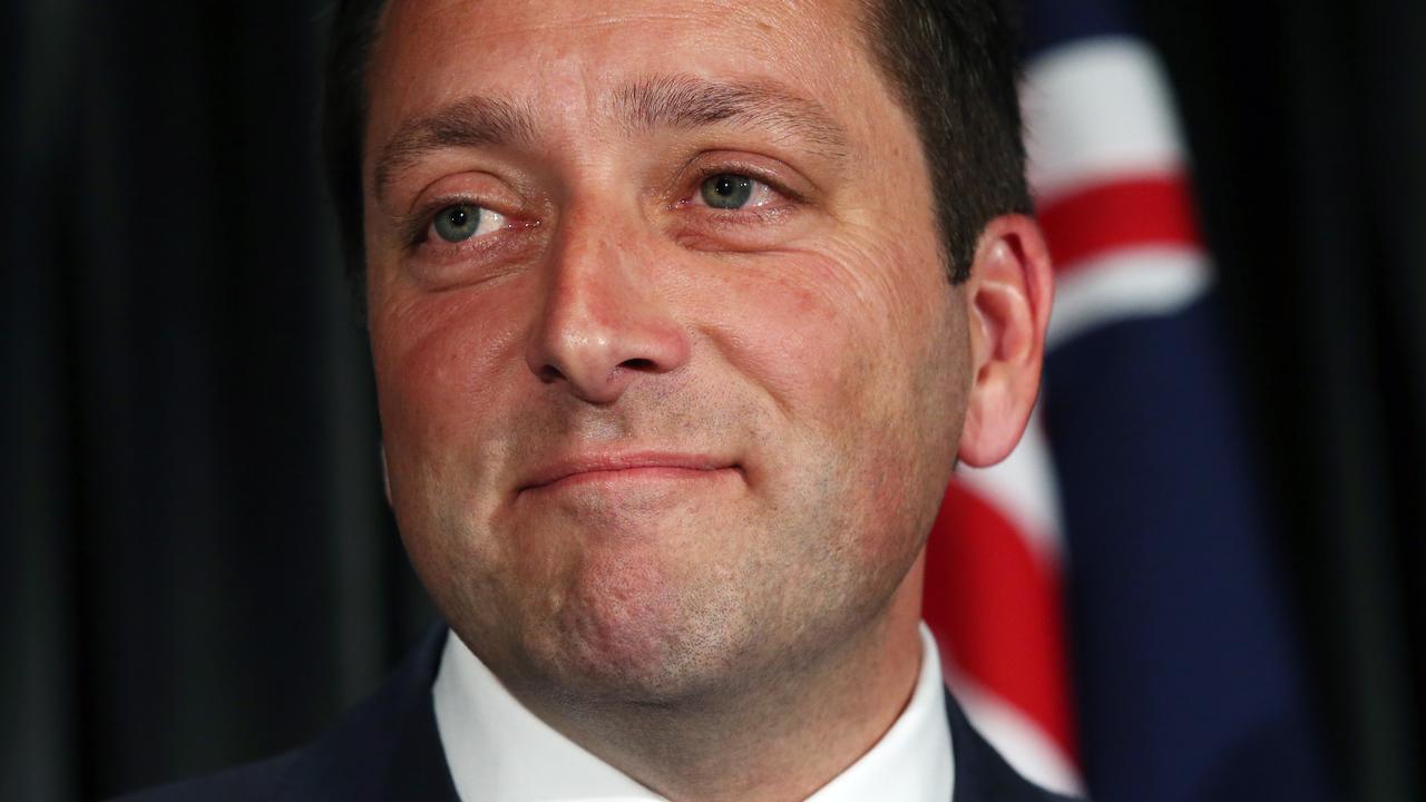 Then Leader of the Victorian Liberal party Matthew Guy conceded defeat in the Victorian state election on November 24, 2018. Picture: AAP.