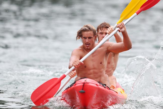 GOLD COAST, AUSTRALIA - JANUARY 23: Jeremy Sharp during a Gold Coast Suns AFL training session at Palm Beach Parklands on January 23, 2020 in Gold Coast, Australia. (Photo by Chris Hyde/Getty Images)
