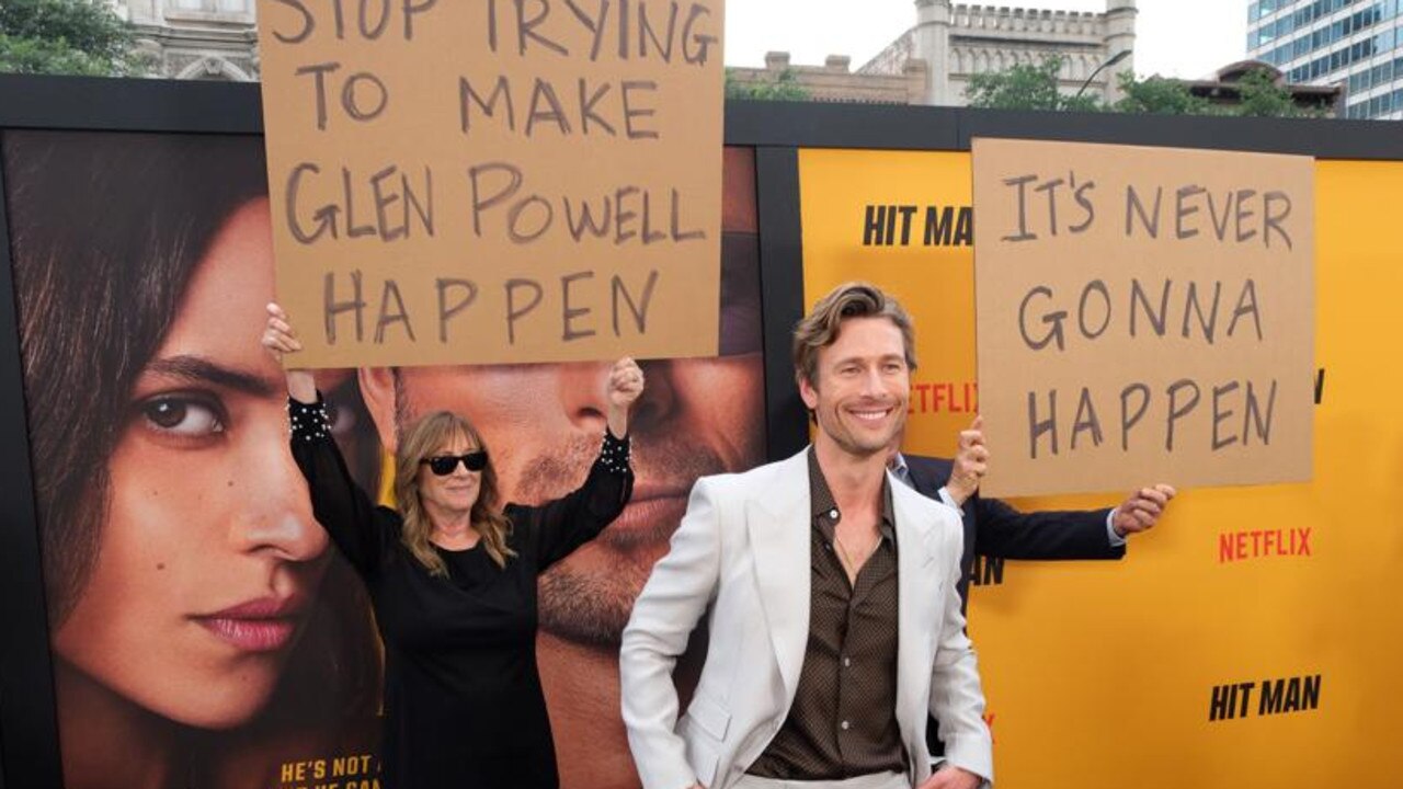 Powell is super-close to his parents – here they are trolling him at a recent premiere. Picture: Getty