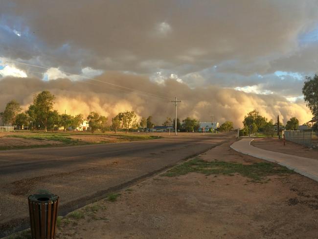 The storm took over the town.