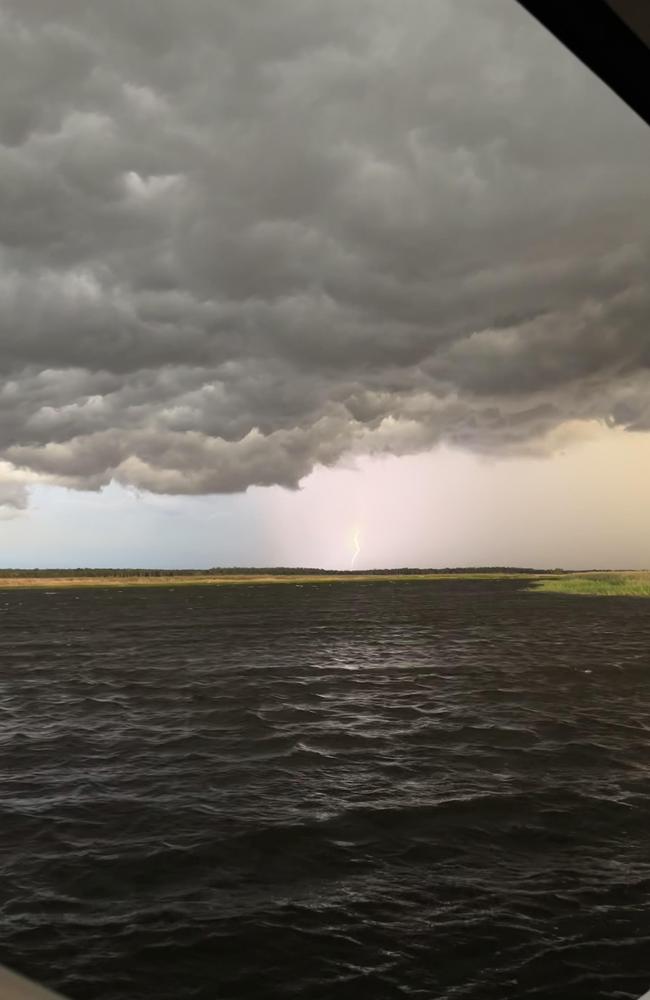 A shot of the sky from Corroboree Billabong on Saturday evening. Picture: Jenna Bowles