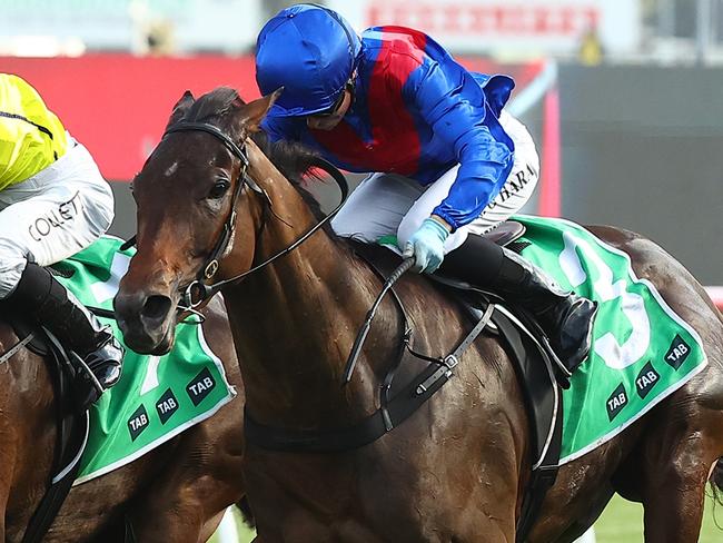 SYDNEY, AUSTRALIA - OCTOBER 21: Kathy O'hara riding Palmetto wins Race 8 Five Diamonds Prelude during the Spring Wild Card Day - Sydney Racing at Royal Randwick Racecourse on October 21, 2023 in Sydney, Australia. (Photo by Jeremy Ng/Getty Images)