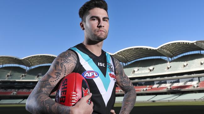 Port Adelaide star Chad Wingard is assessing his future. Picture: Sarah Reed