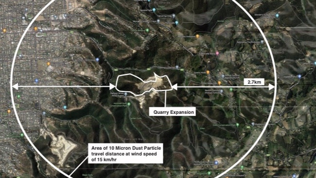 An aerial image of the proposed quarry expansion.