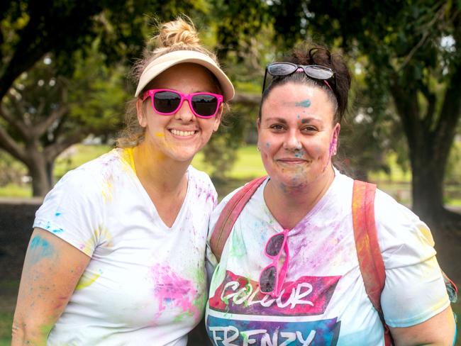 Adah Van Rooyen and Jo-Anne Lambert at the Mackay Colour Run 2021. Picture: Michaela Harlow