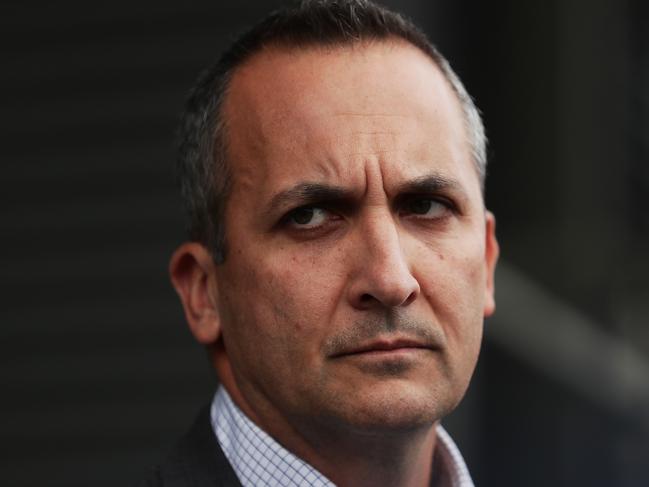 SYDNEY, AUSTRALIA - APRIL 28: Acting NRL Chief Executive Officer Andrew Abdo speaks to the media during a Press Conference at Rugby League Central on April 28, 2020 in Sydney, Australia. (Photo by Mark Metcalfe/Getty Images)