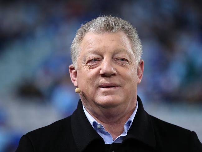 SYDNEY, AUSTRALIA - JULY 10: Phil Gould smiles during a tv broadcast before game three of the 2019 State of Origin series between the New South Wales Blues and the Queensland Maroons at ANZ Stadium on July 10, 2019 in Sydney, Australia. (Photo by Mark Metcalfe/Getty Images)