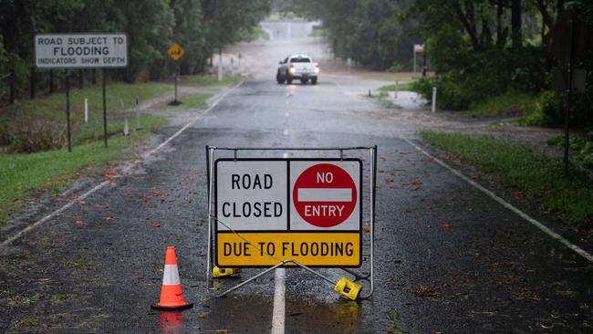 Flood waters on Sunshine Coast. Glenmount Rd, Tanawha. Picture: Brad Fleet