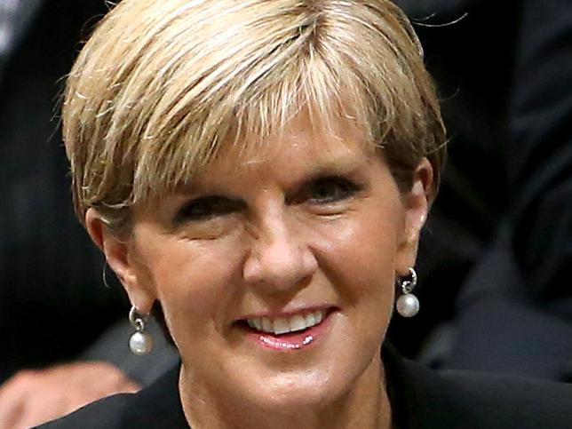 Foreign Affairs Minister Julie Bishop in the House of Representatives Chamber Parliament House in Canberra.
