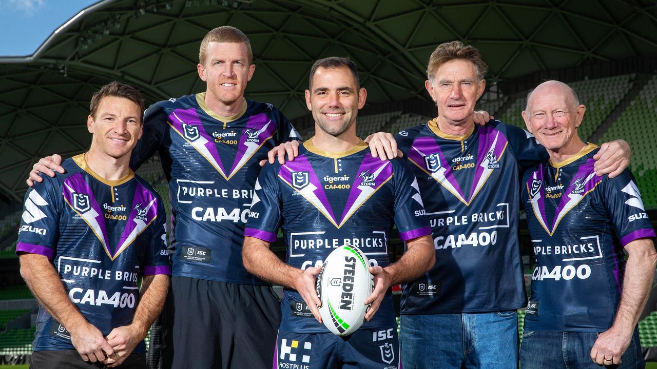 Smith with Harvey, Fletcher, Tuck and Bartlett in Storm jumpers. Picture: Mark Stewart