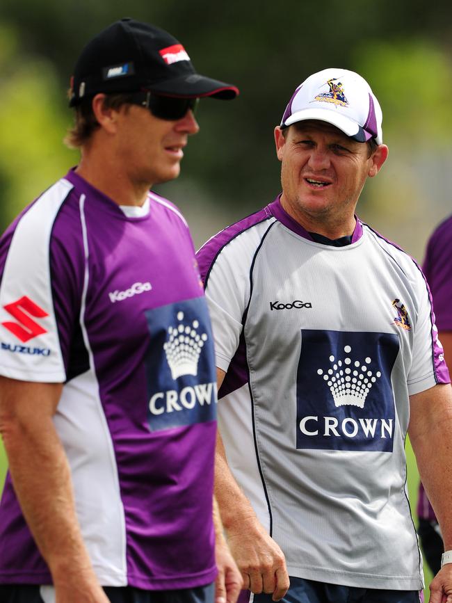 Bellamy and Walters worked together for three seasons at the Storm. Picture: Colleen Petch