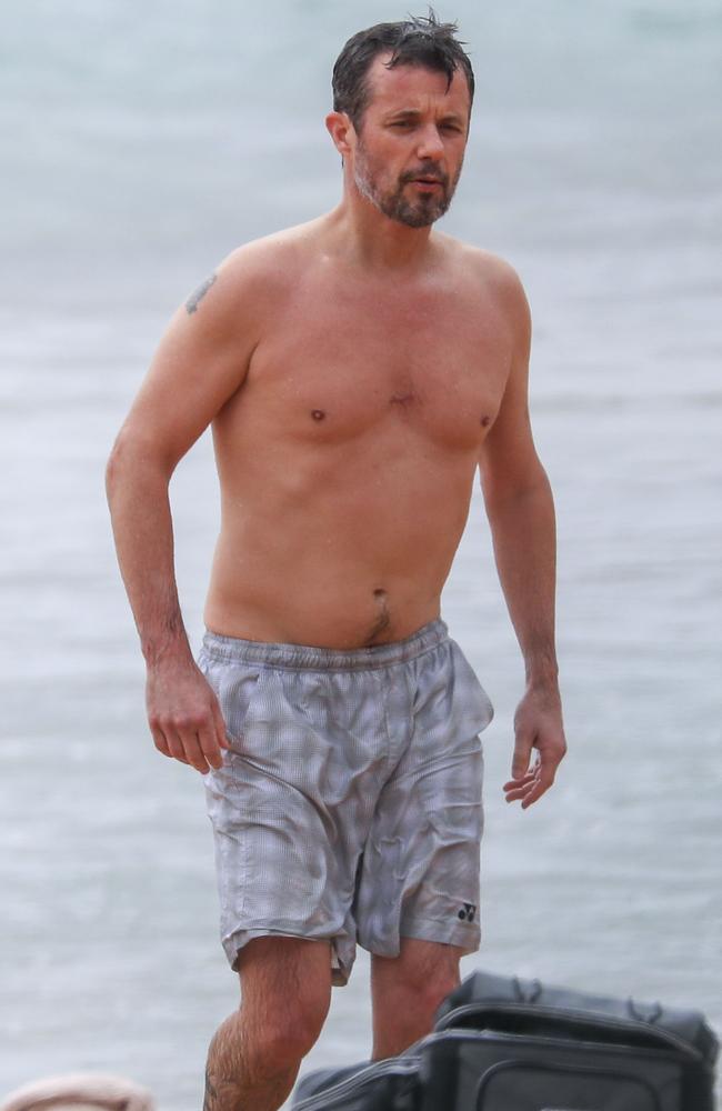 Prince Frederik, 49, also took a dip in the ocean. Princess Mary and her royal family hit Sydney’s Palm Beach for a dip before they head to Tasmania for an Aussie Christmas. Picture: Media Mode