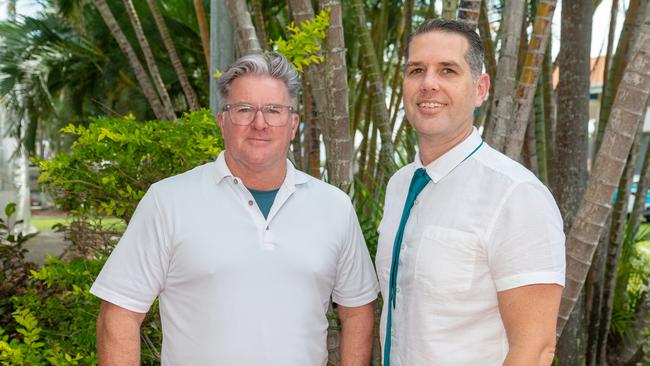 Dale ORiely and Kristian Foxon at the Touch of Teal Soiree for the Trudy Crowley Foundation at the Mantra at the Harbour on Friday, September 8. Picture: Michaela Harlow