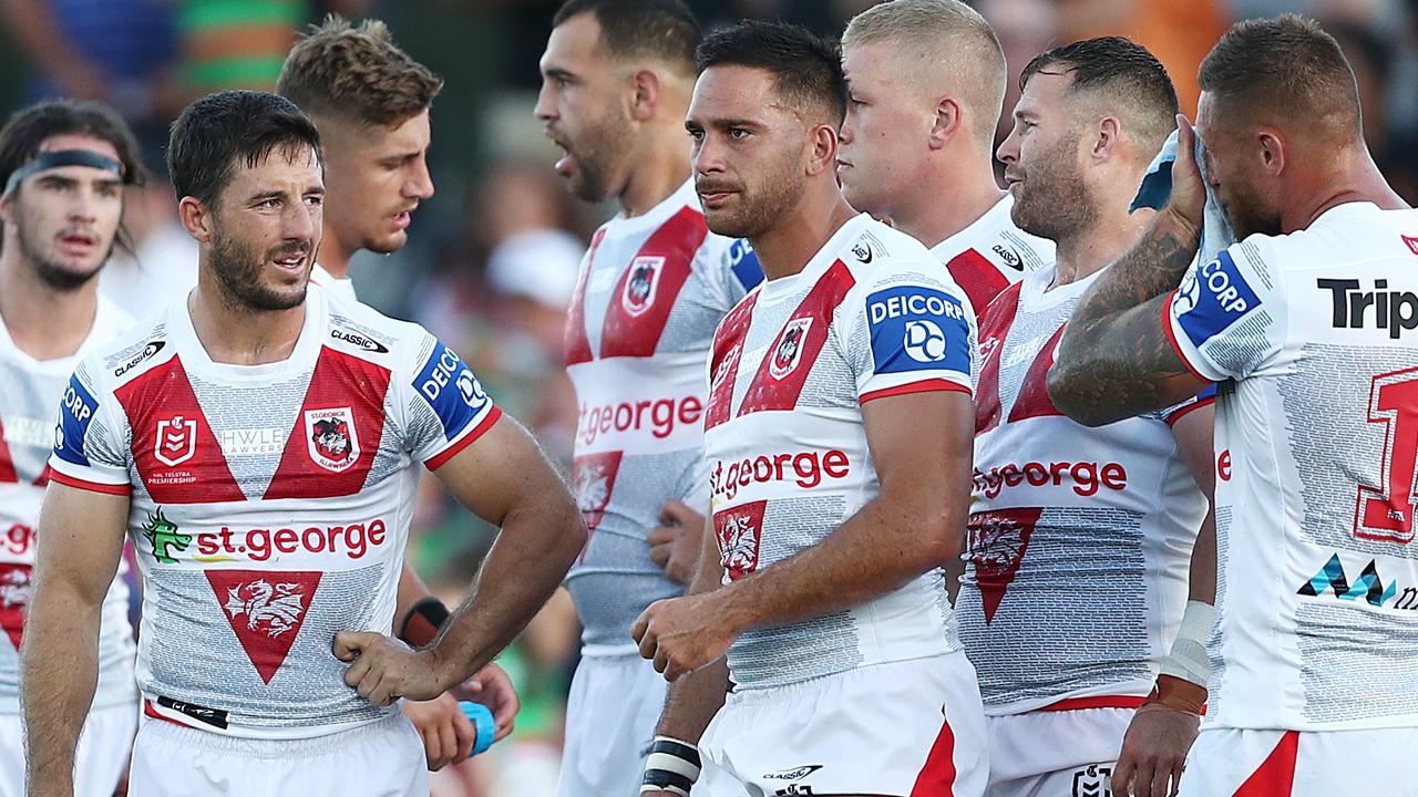 Corey Norman during the Dragons’ Charity Shield loss to the Rabbitohs.