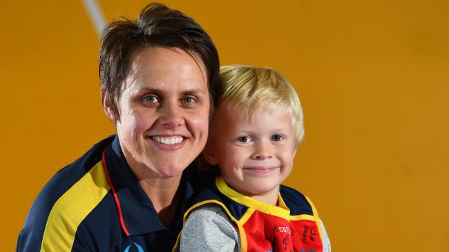 Courtney Gum with son Buz (5). (AAP/ Keryn Stevens)