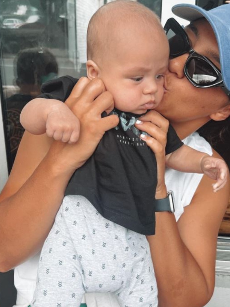Corban Baxter and her son Beauden.