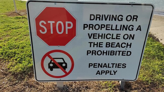 The original no access North Shields beach sign without council branding.