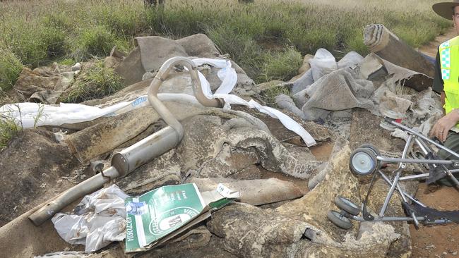 An illegal dumping site in Alice Springs.