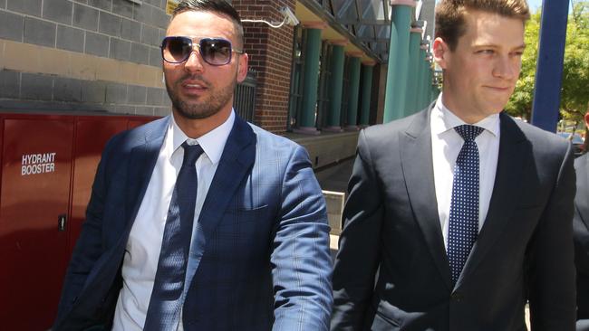 Salim Mehajer (left) pictured outside court is behind a disastrous failed sponsorship for Auburn Warriors.