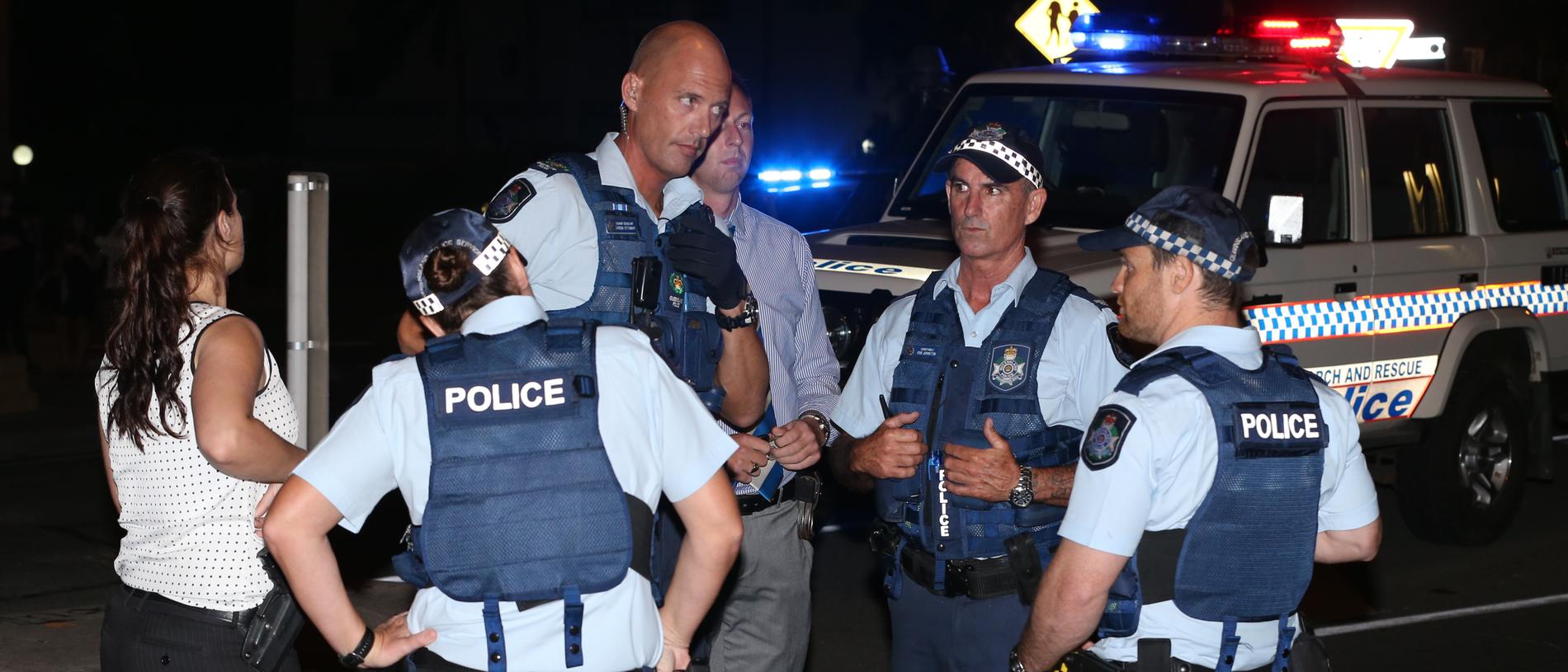 The handful of police on the scene that night called for urgent back-up as the brawl unfolded. Picture: Richard Gosling.