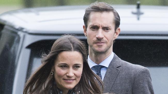Pippa Middleton with her fiance James Matthews in December, 2016. Picture: Samir Hussein