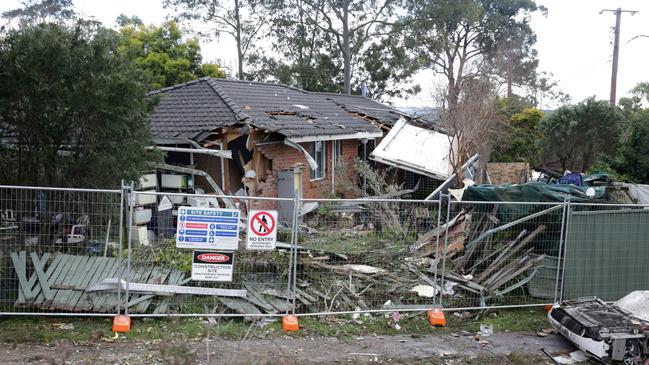 The damage left by the stolen truck. Picture: Mark Scott