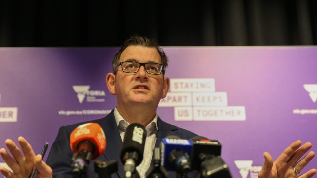 Anti-Semitic comments in the wake of an illegal engagement party were denounced by Premier Daniel Andrews, who is pictured during a COVID press conference. Photo: Getty Images