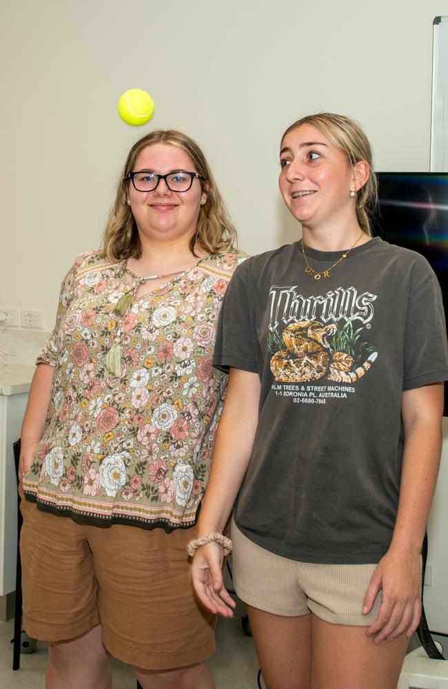 Sienna Millar and Lulu Goodwin from St Patrick's College experience a day in the life of a uni student at CQUniversity's Mackay Uni Experience.Picture: Michaela Harlow