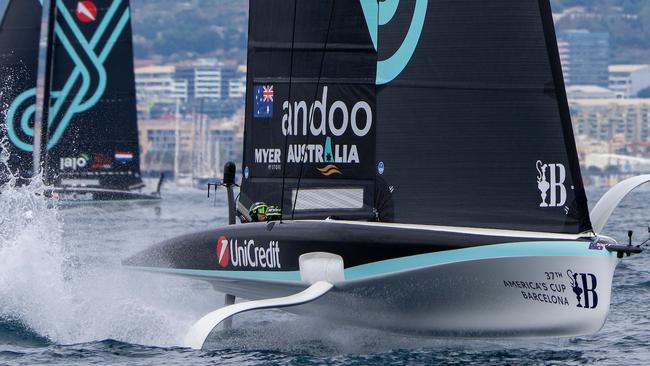 The Australian team racing in Barcelona. Picture: Supplied/America’s Cup.