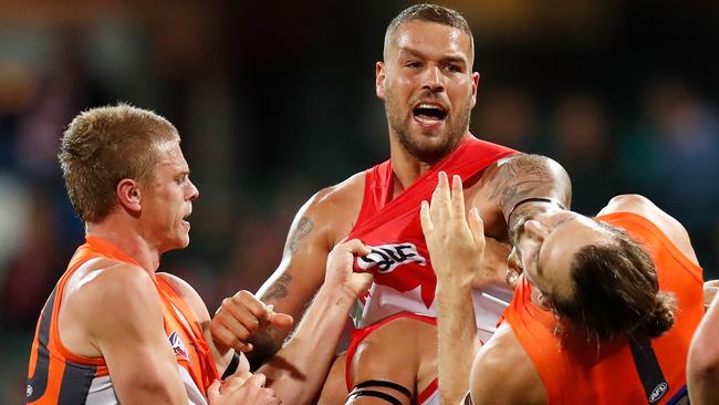 Help wanted: Lance Franklin starred for the Swans in 2018, but he needs more help. Picture: AFL Media/Getty Images