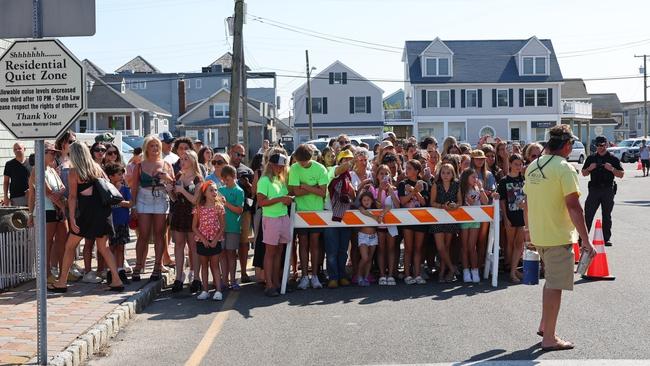 The many fans outside the wedding venue in New Jersey. Picture: T.Jackson/Backgrid