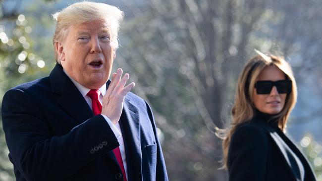 Donald and Melania Trump at the White House on Monday. Picture: AFP