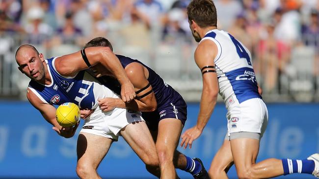 Mick McGuane says Ben Cunnington needs greater spread in his game. Picture: AAP Image/Hamish Blair. 