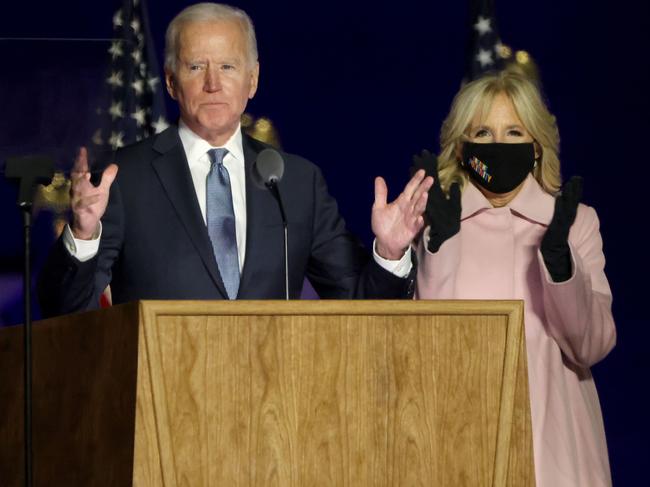 ‘I’m so proud of you.’ The Bidens have won the adoration of Democratic supporters. Picture: AFP