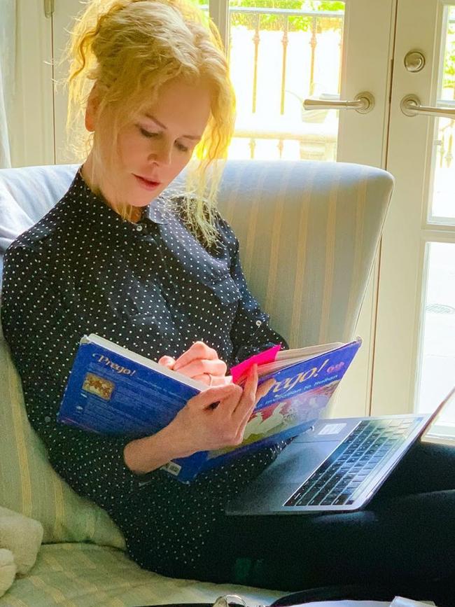 Kidman spending part of her full 2020 month of isolation learning Italian back in May.