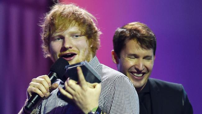 Superstar ... Ed Sheeran takes the newly-introduced Diamond Award. Picture: Zak Kaczmarek/Getty Images