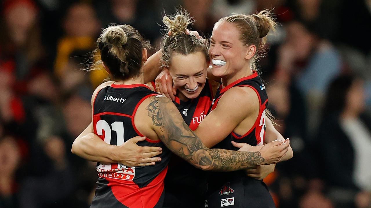 The Bombers and Hawks AFLW sides attracted a big crowd at Marvel Stadium. Picture: Michael Willson/AFL Photos via Getty Images)