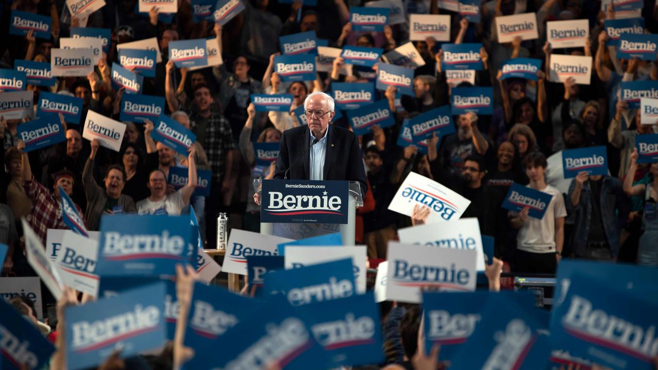 That really is a lot of ‘Bernie’ signs. Picture: Nick Wagner/Austin American-Statesmen via AP