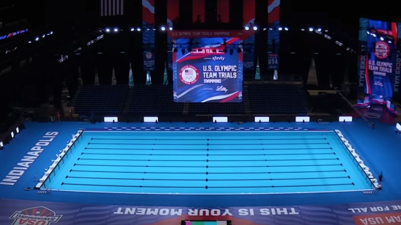 The transformation of Lucas Oil Stadium into a venue for the US Olympic swim team's trials. Picture: Supplied