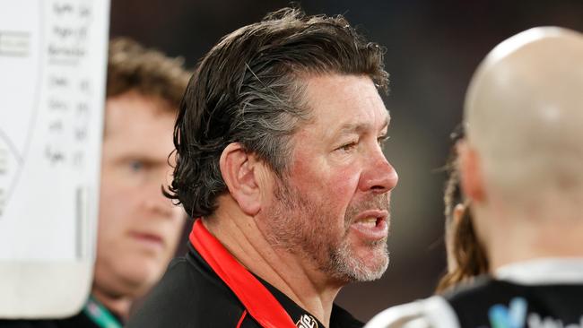 St Kilda coach Brett Ratten says Jordan De Goey’s name has been ‘brought up’. Picture: Michael Willson/AFL Photos via Getty Images)