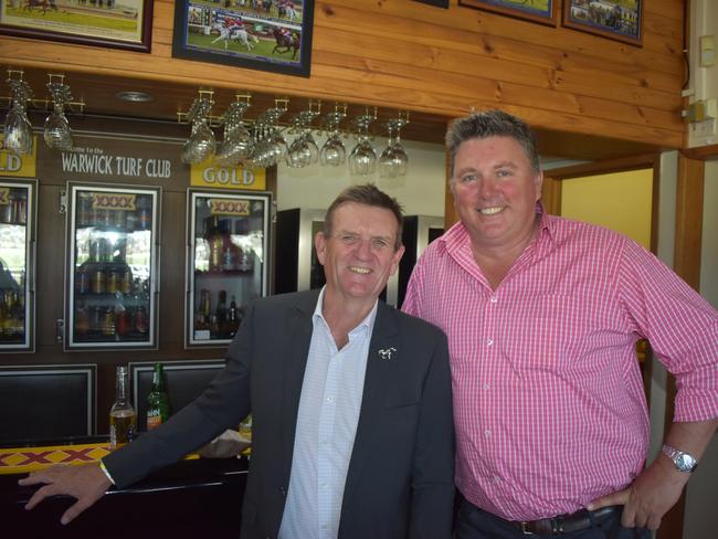 Dave Morrison and James Arthur at Warwick Cup race day at Allman Park Racecourse, Saturday, October 14, 2023 (Photo: Michael Hudson/ Warwick Daily News)