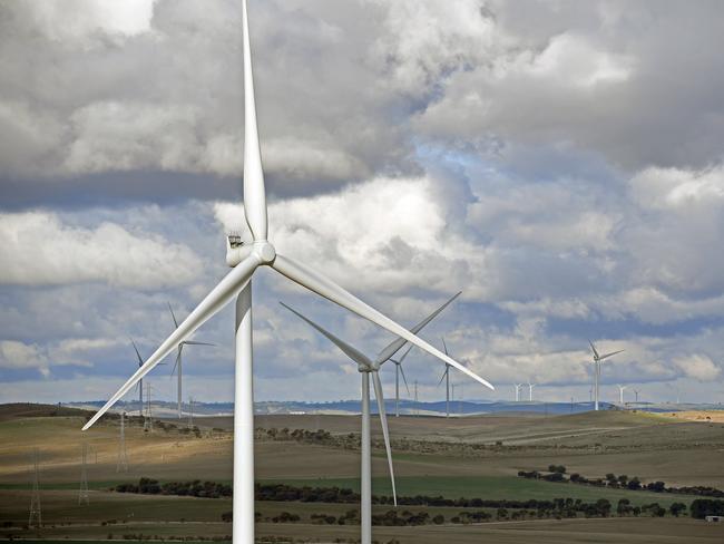 Wind turbines at Hornsdale wind farm near Jamestown. Picture: Tom Huntley