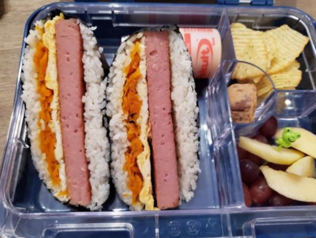 The mum revealed she had made her child a fried Spam sandwich. Picture: Facebook/Lunch box Ideas Australia