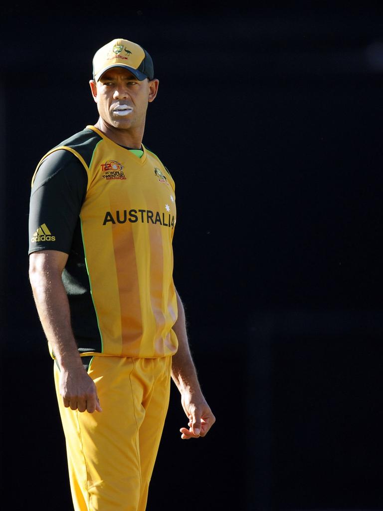 Andrew Symonds looks on during the game against New Zealand at an ICC World Twenty20 cricket warm-up match in 2009.