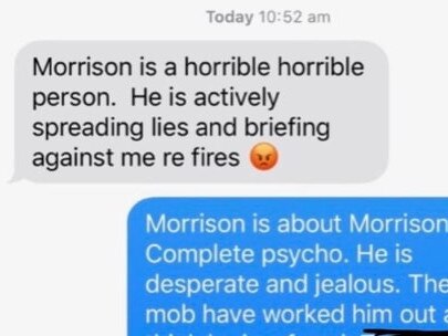 leaked gladys text to scomo