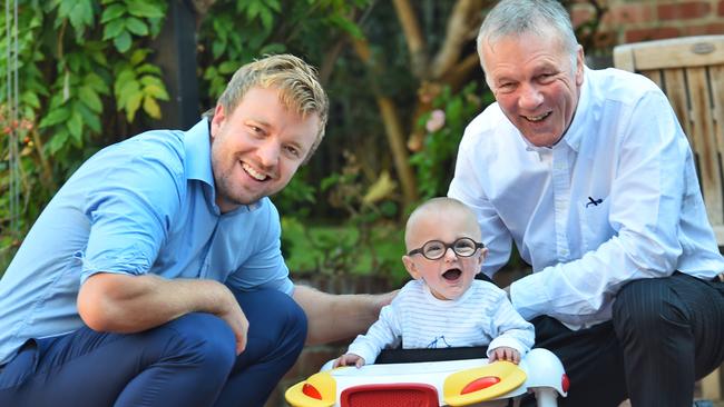 Gus Rule with his father, John and grandfather, Andrew. Picture: Tony Gough